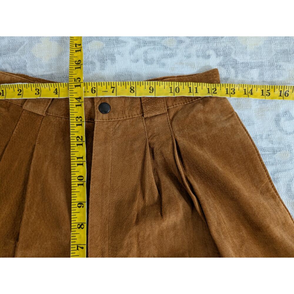 Bushwacker USA Vintage Suede Nubuck Leather High Waisted Shorts - Picture 12 of 13